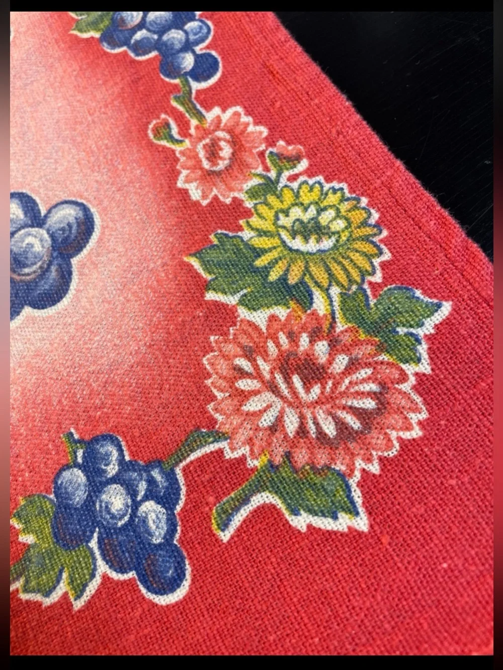 Vintage Tea Towel Hand Towel Table Scarf Pumpkin Flowers Fruit 13x28